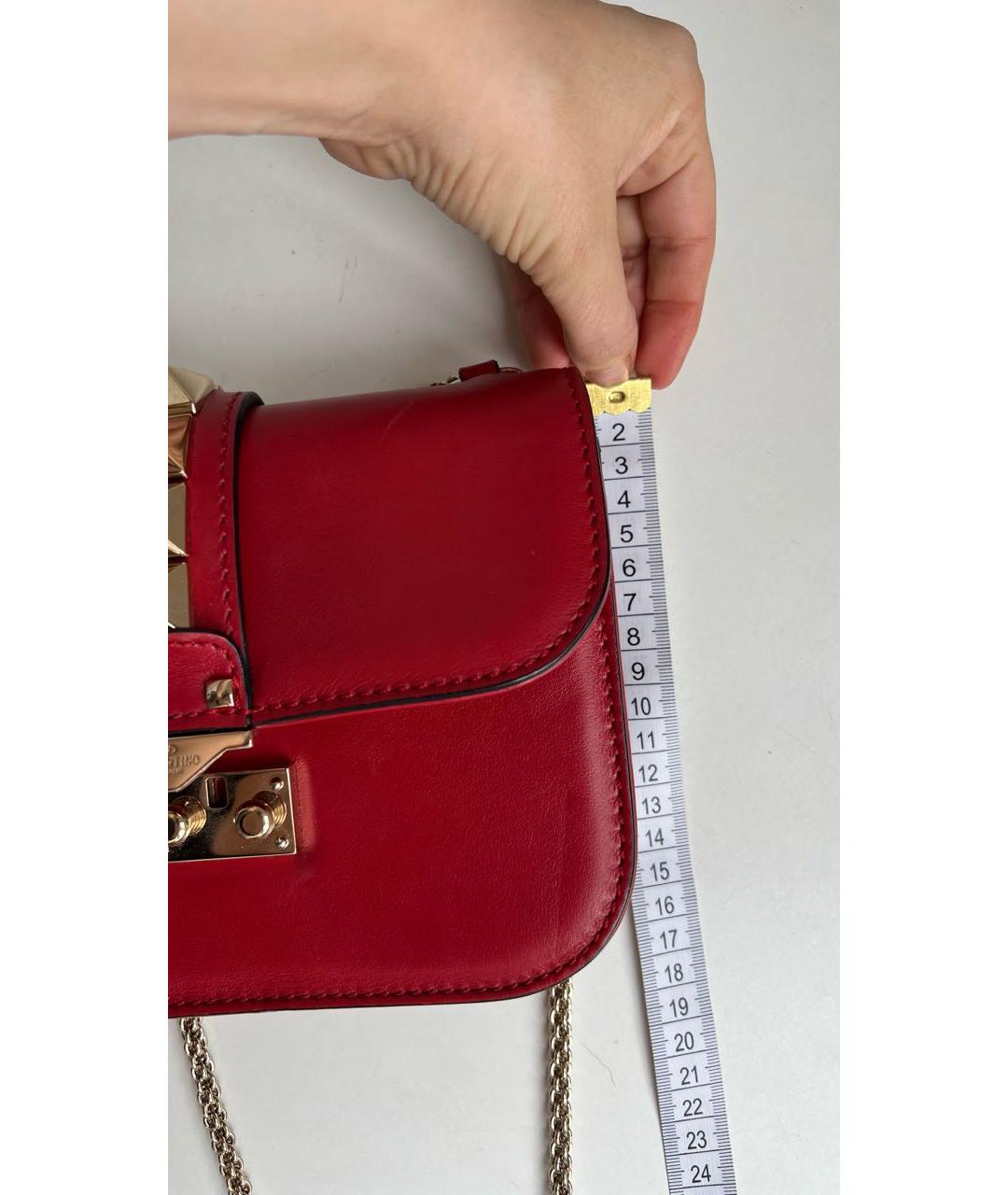 VALENTINO Красная кожаная сумка через плечо, фото 6