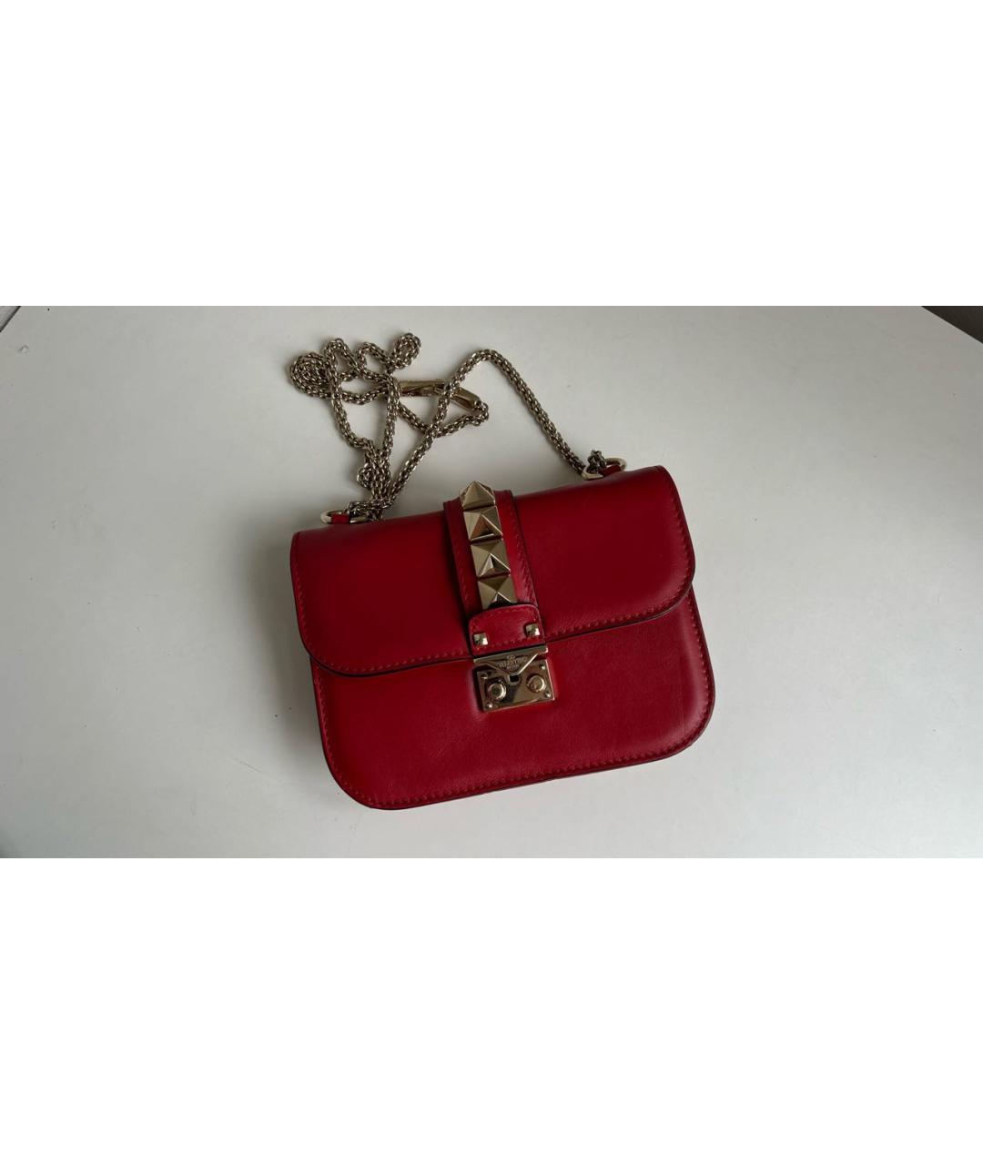 VALENTINO Красная кожаная сумка через плечо, фото 9