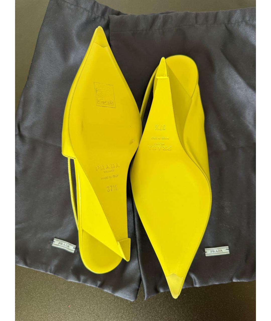 PRADA Салатовые кожаные туфли, фото 6