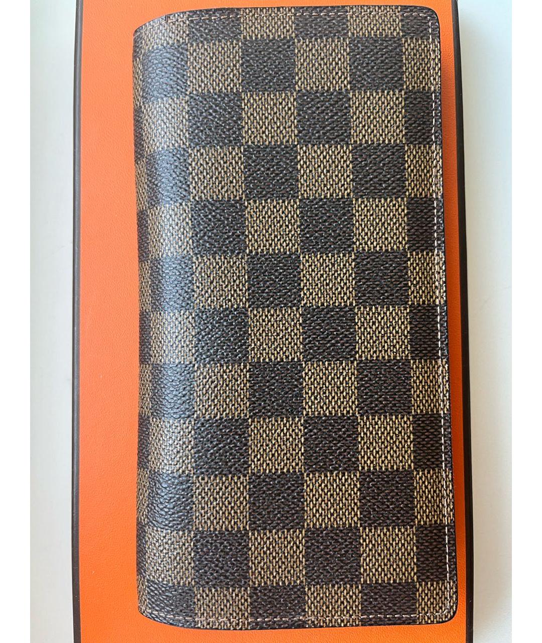 LOUIS VUITTON Коричневый кожаный кошелек, фото 8