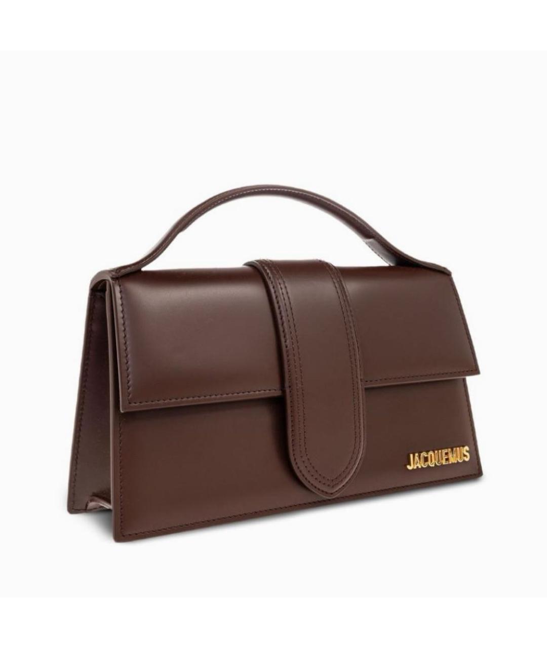 JACQUEMUS Коричневая кожаная сумка с короткими ручками, фото 8