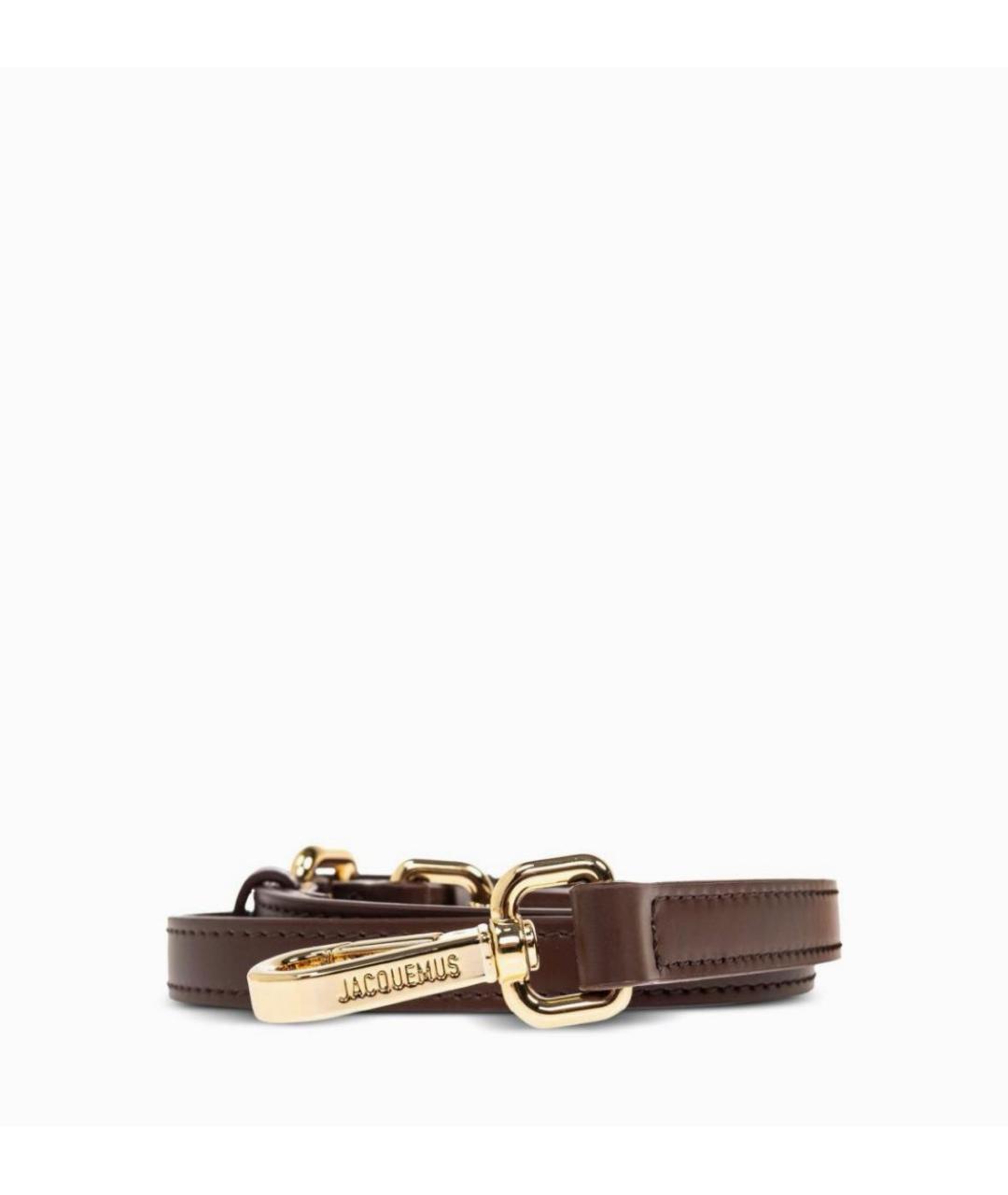 JACQUEMUS Коричневая кожаная сумка с короткими ручками, фото 5