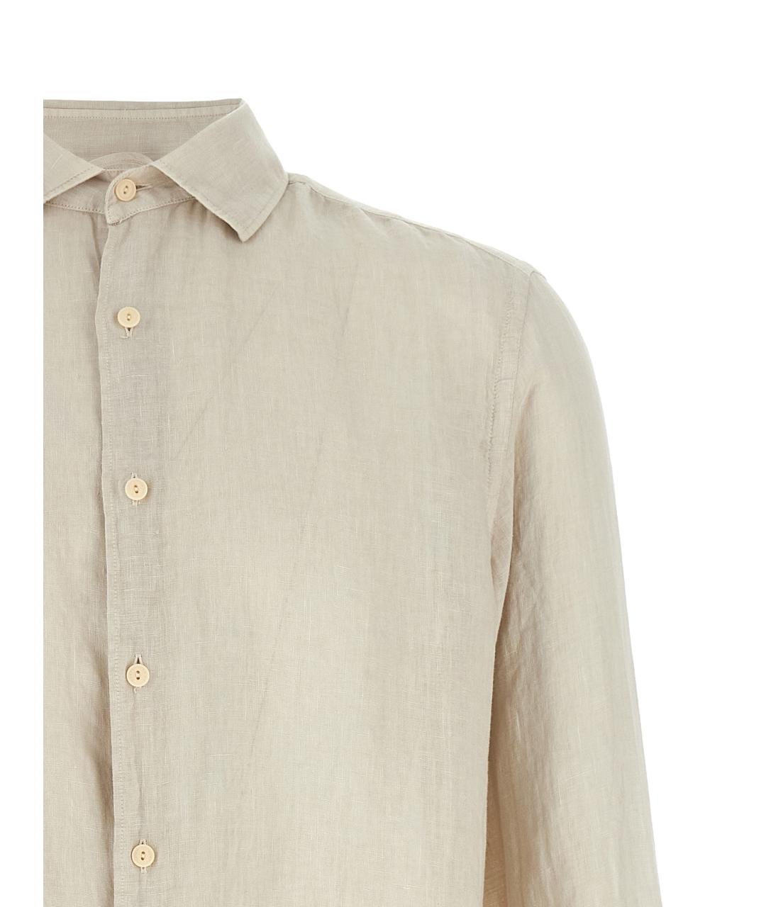 MC2 SAINT BARTH Бежевая льняная кэжуал рубашка, фото 3