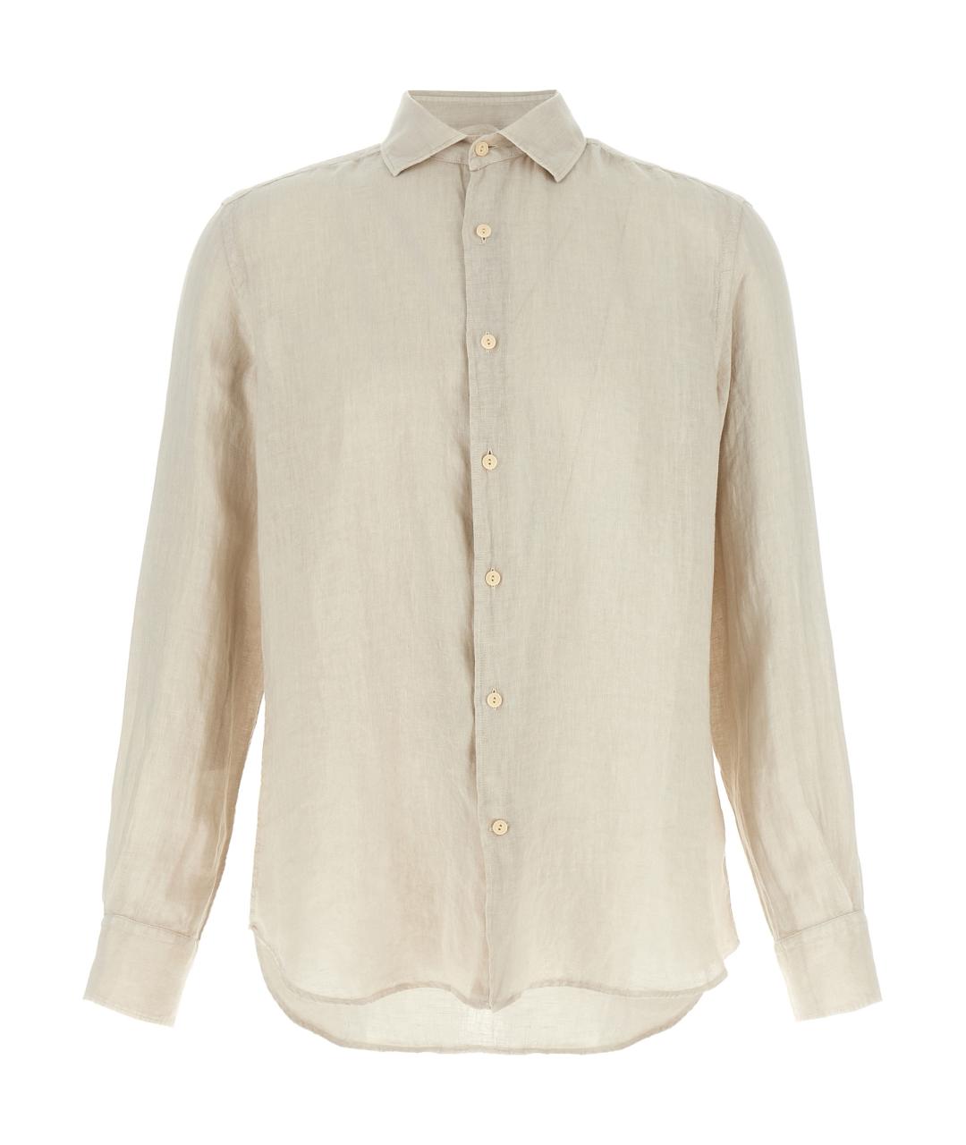 MC2 SAINT BARTH Бежевая льняная кэжуал рубашка, фото 1