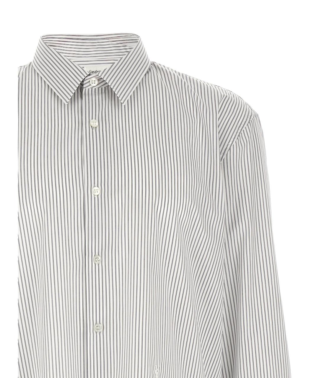 SAINT LAURENT Белая хлопковая кэжуал рубашка, фото 3