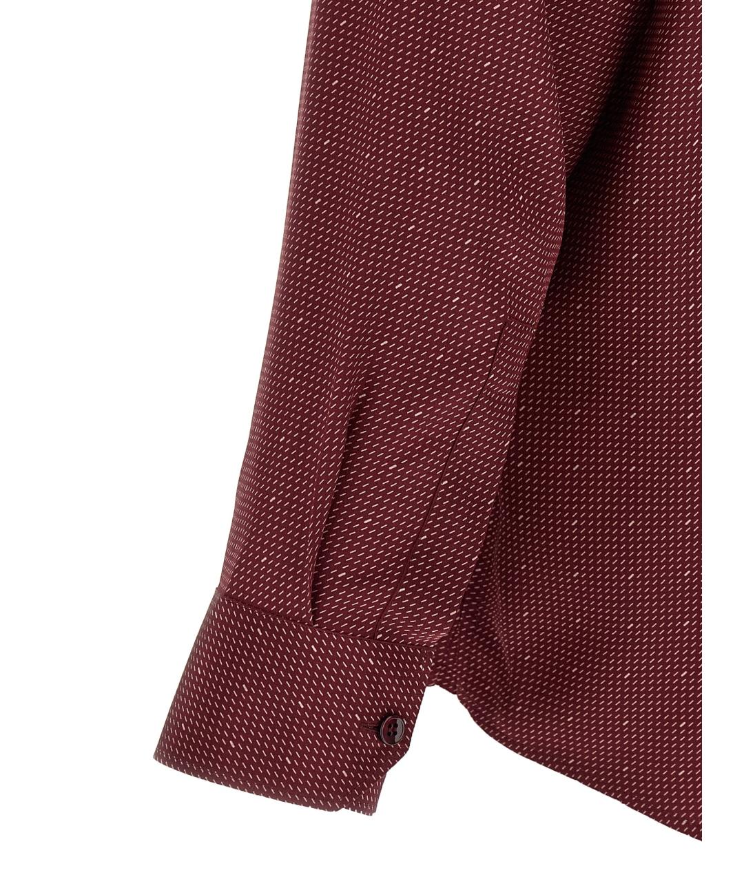 SAINT LAURENT Бордовая шелковая кэжуал рубашка, фото 4