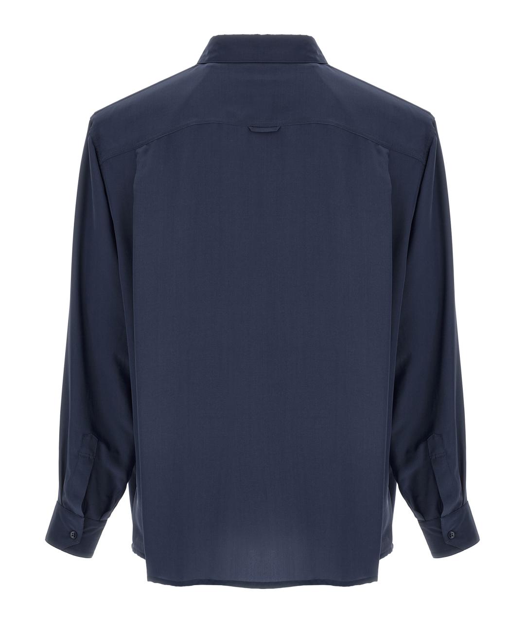 SAINT LAURENT Синяя шелковая кэжуал рубашка, фото 2