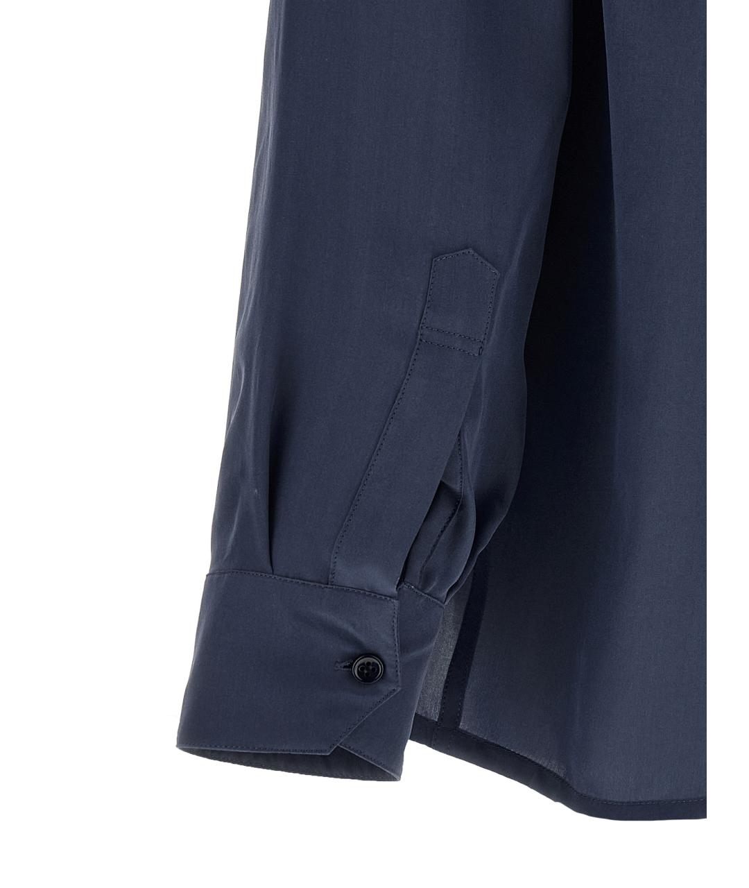 SAINT LAURENT Синяя шелковая кэжуал рубашка, фото 4