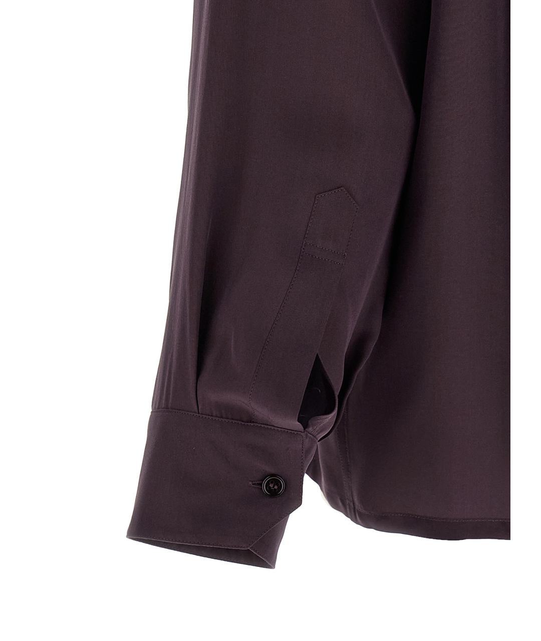 SAINT LAURENT Фиолетовая шелковая кэжуал рубашка, фото 4