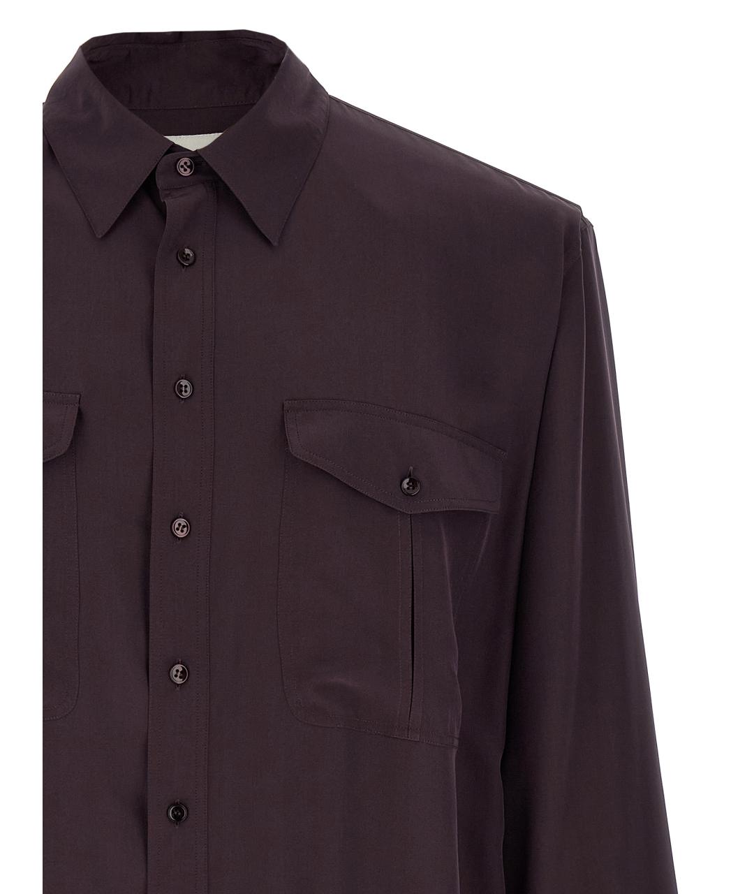 SAINT LAURENT Фиолетовая шелковая кэжуал рубашка, фото 3