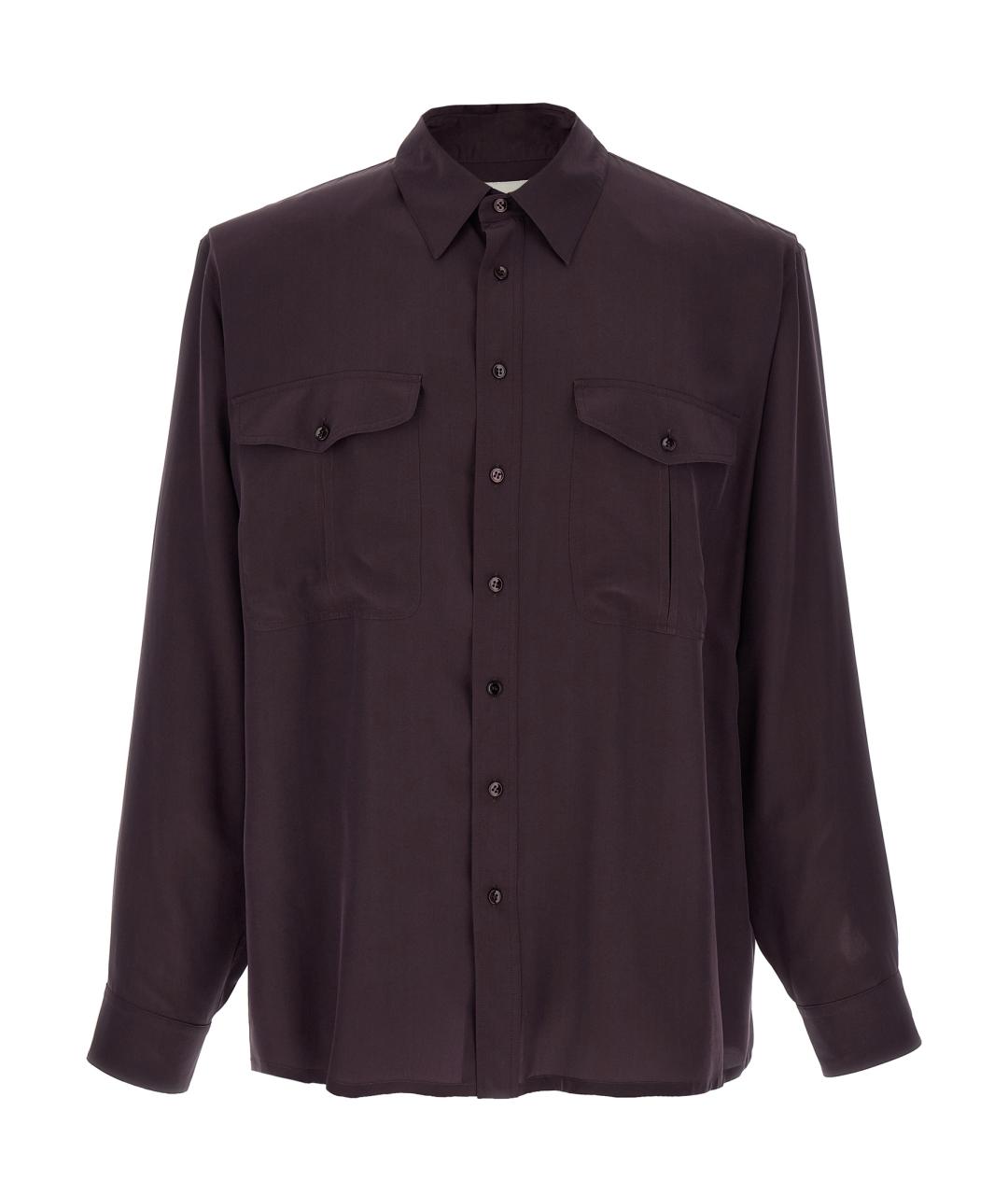 SAINT LAURENT Фиолетовая шелковая кэжуал рубашка, фото 1