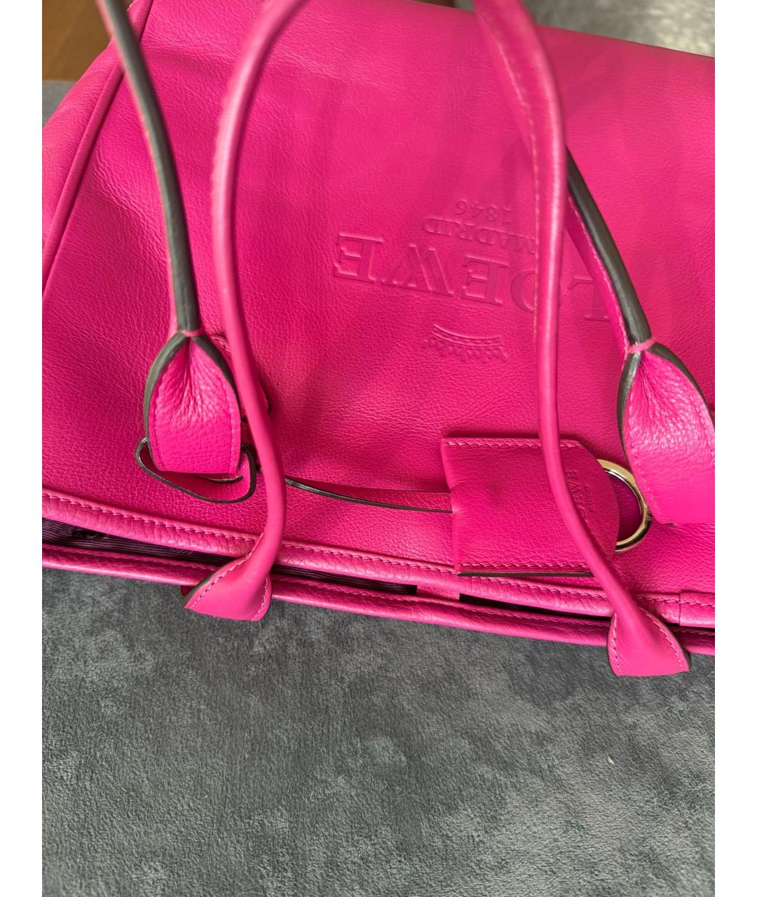 LOEWE Розовая кожаная сумка тоут, фото 2