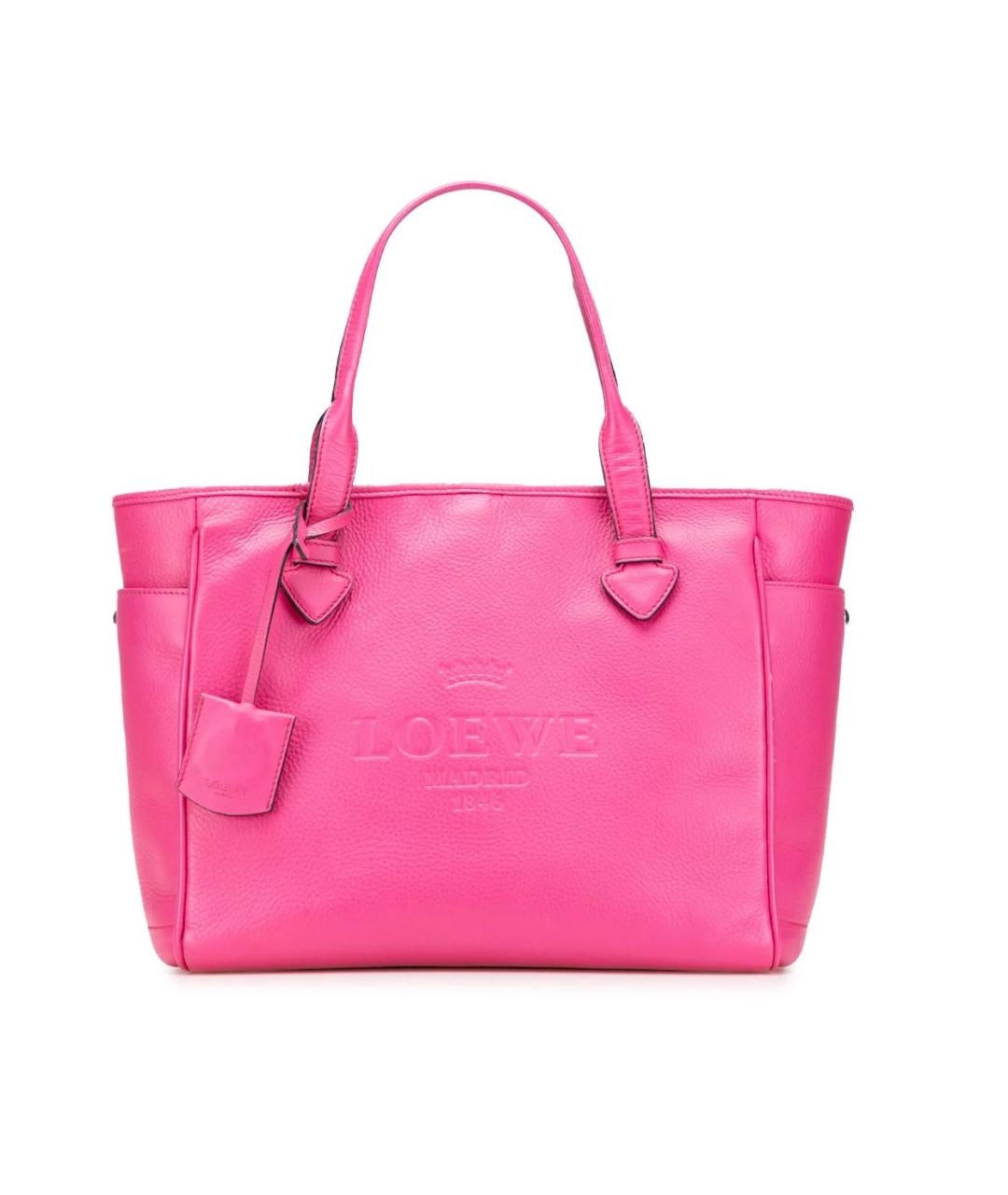 LOEWE Розовая кожаная сумка тоут, фото 9