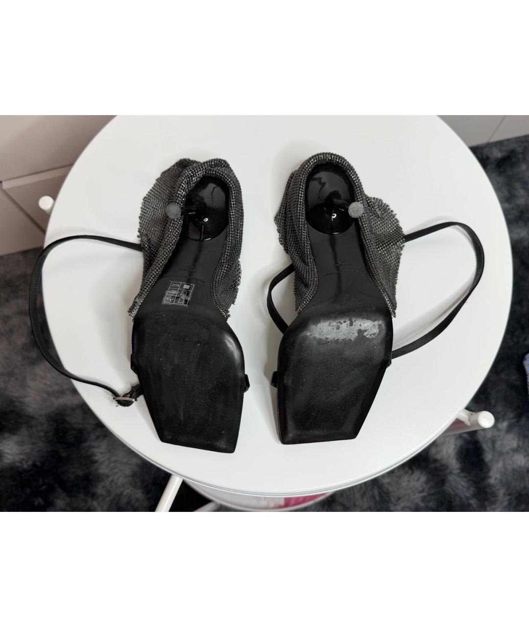 ALEXANDER WANG Черные синтетические босоножки, фото 4