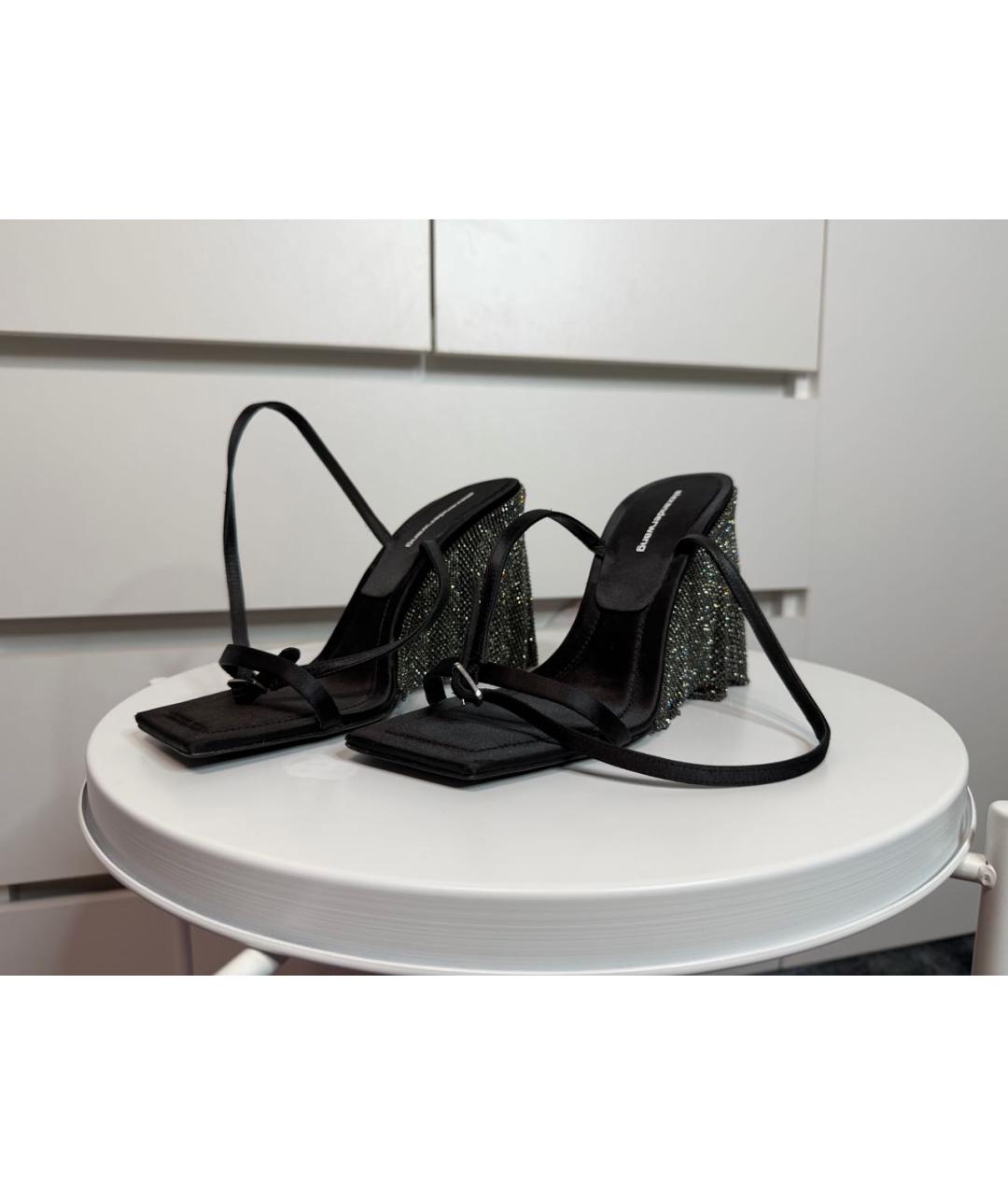 ALEXANDER WANG Черные синтетические босоножки, фото 8