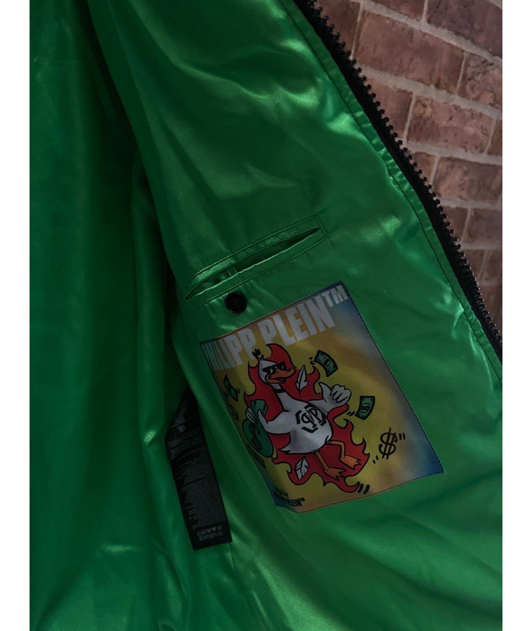 PHILIPP PLEIN Черный полиэстеровый пуховик, фото 4