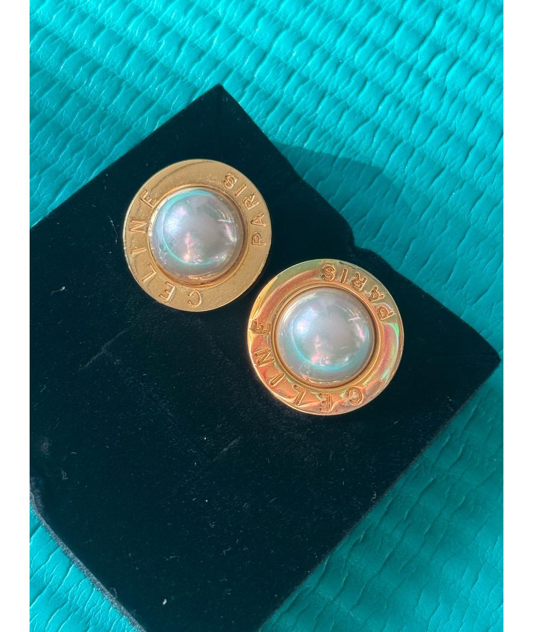 CELINE Белые клипсы, фото 4