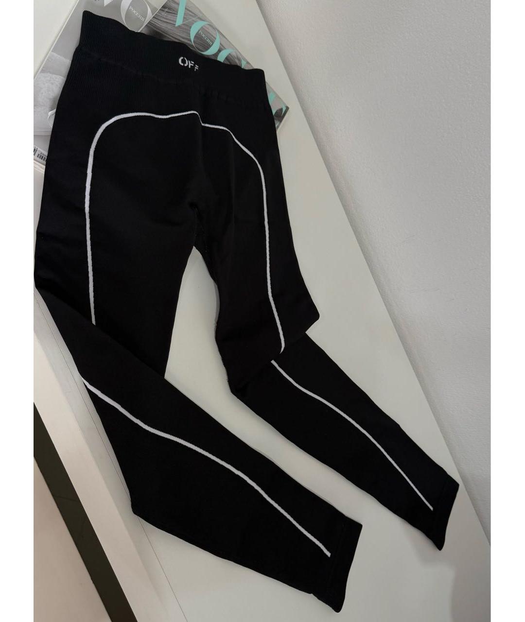OFF-WHITE Черные полиамидовые леггинсы и велосипедки, фото 4