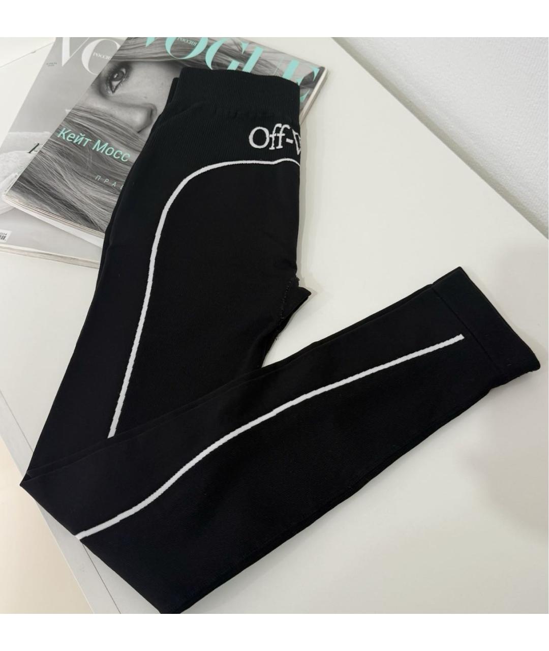 OFF-WHITE Черные полиамидовые леггинсы и велосипедки, фото 5