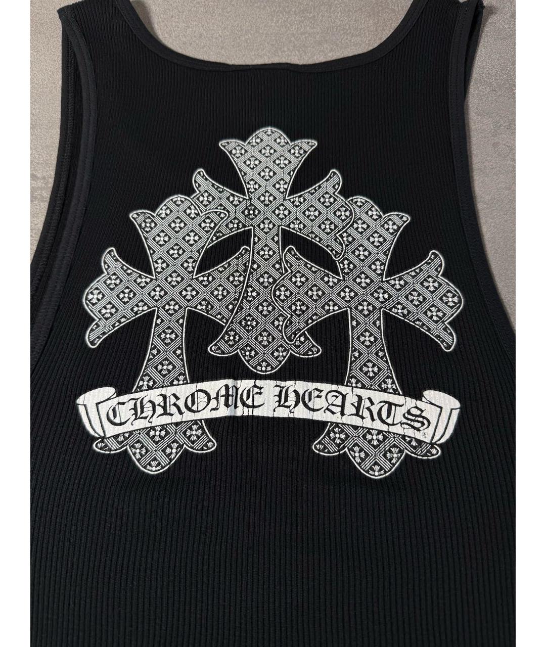 CHROME HEARTS Черная хлопковая майка, фото 3