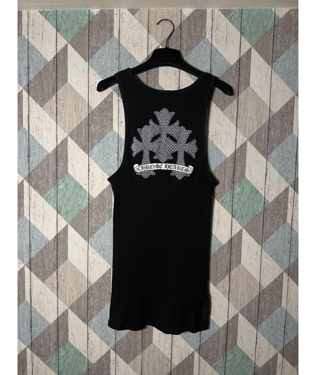 CHROME HEARTS Черная хлопковая майка, фото 8