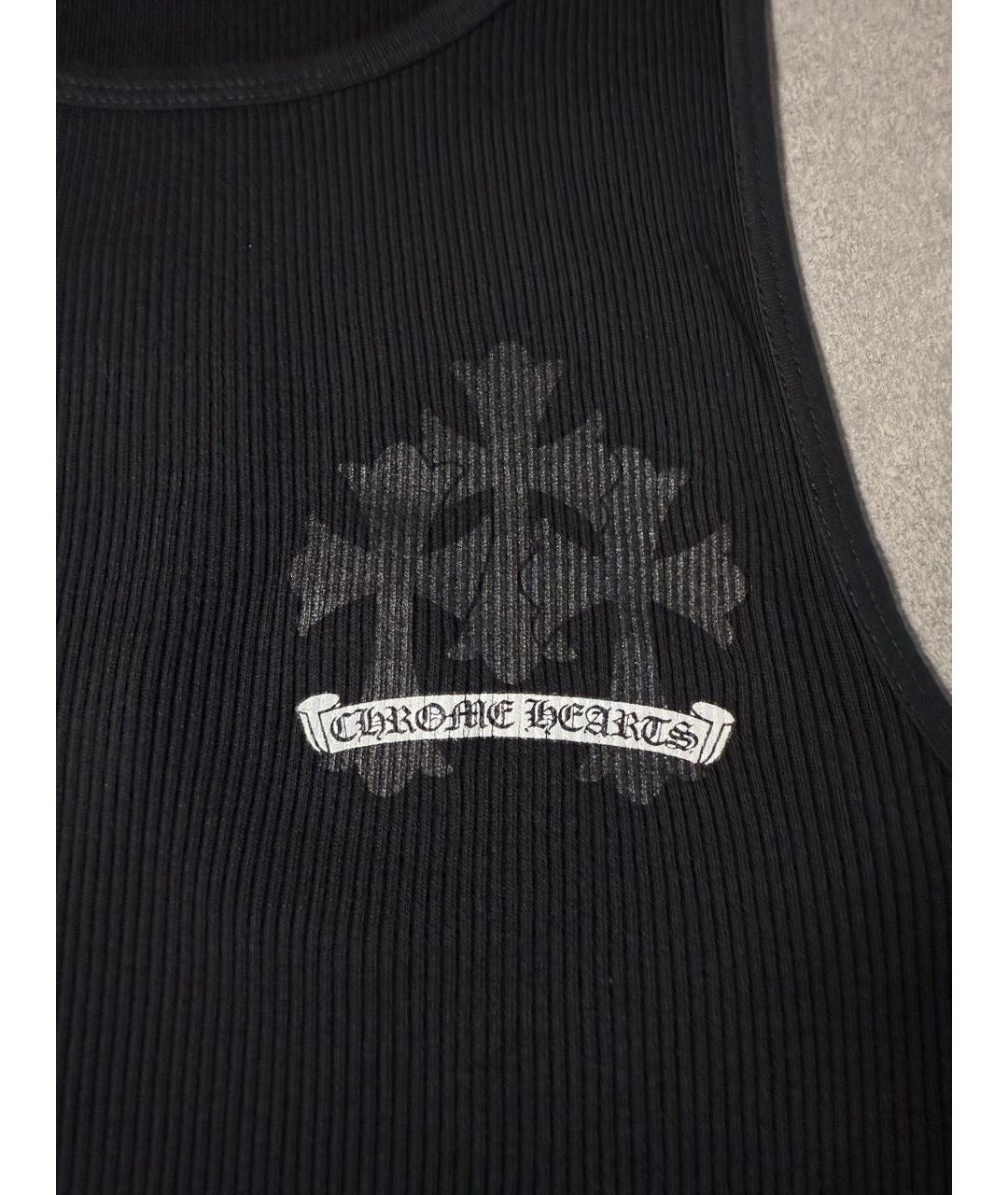 CHROME HEARTS Черная хлопковая майка, фото 4