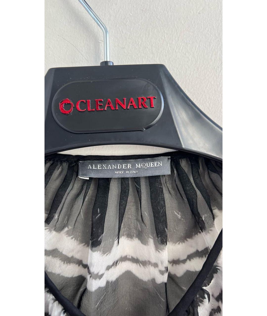 ALEXANDER MCQUEEN Черная шелковая блузы, фото 2