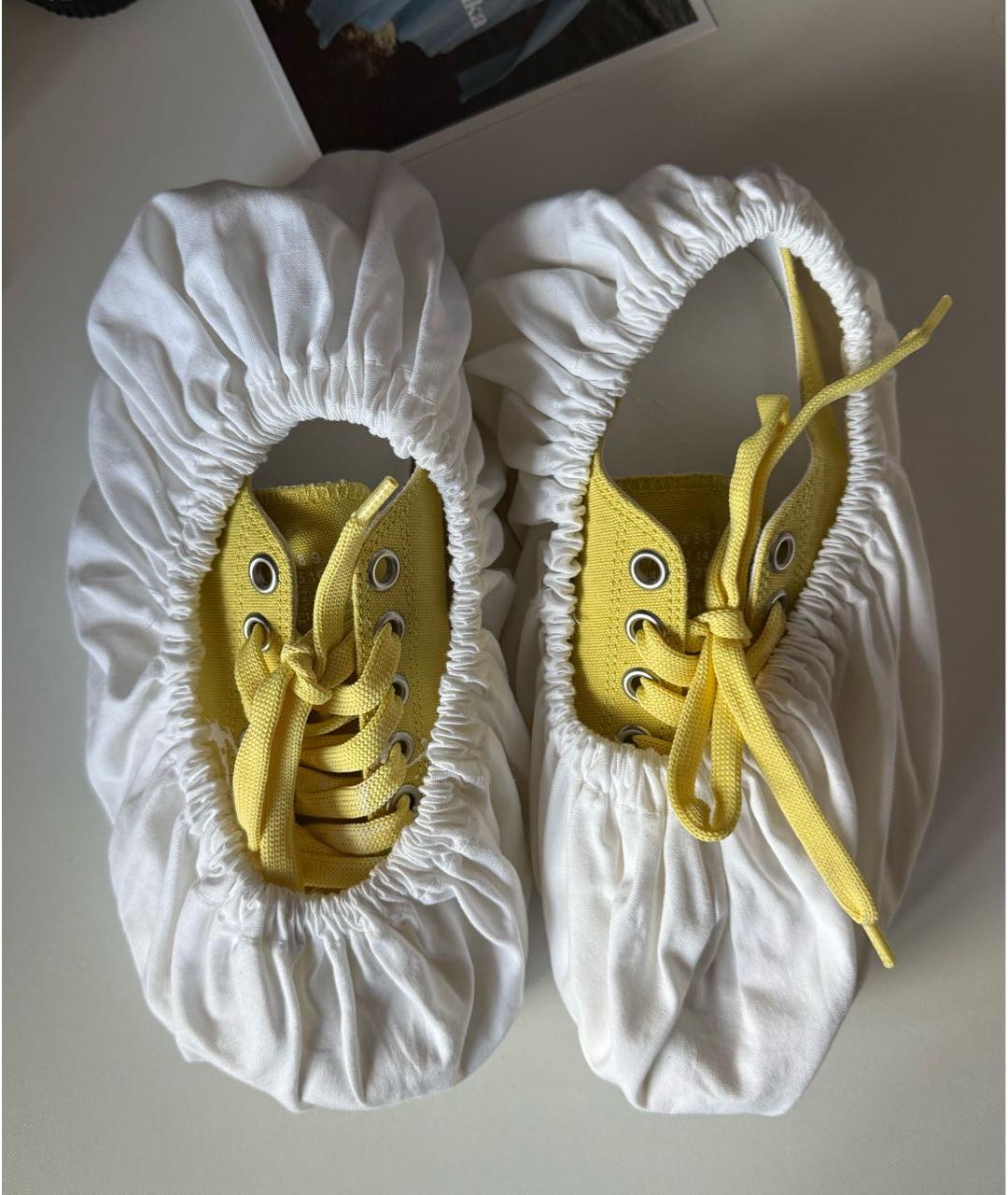 MAISON MARGIELA Желтые текстильные кеды, фото 3