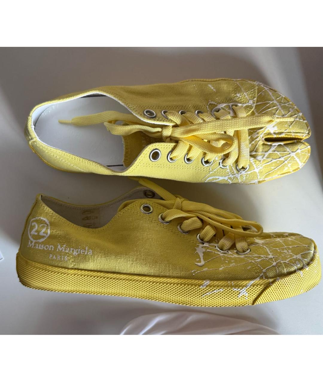 MAISON MARGIELA Желтые текстильные кеды, фото 5