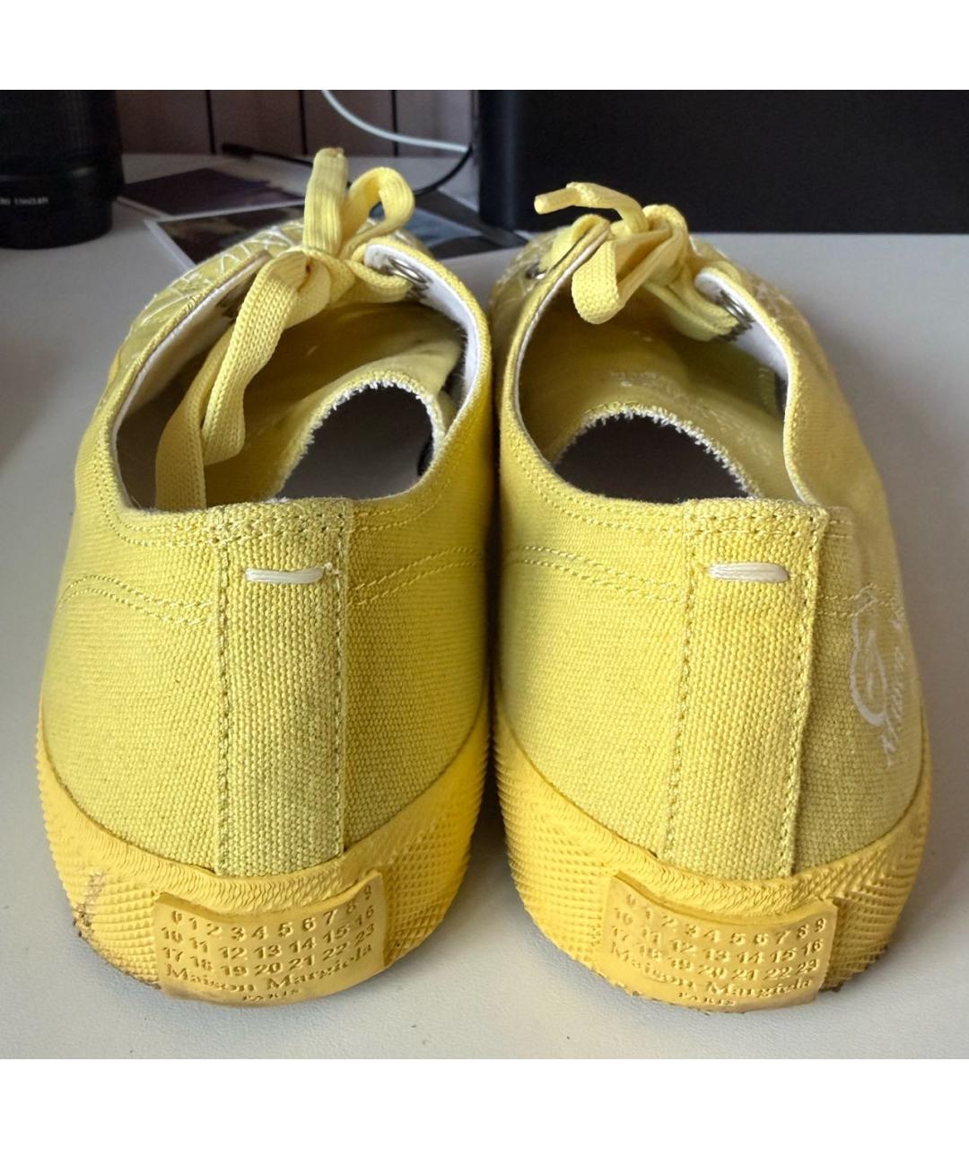 MAISON MARGIELA Желтые текстильные кеды, фото 4