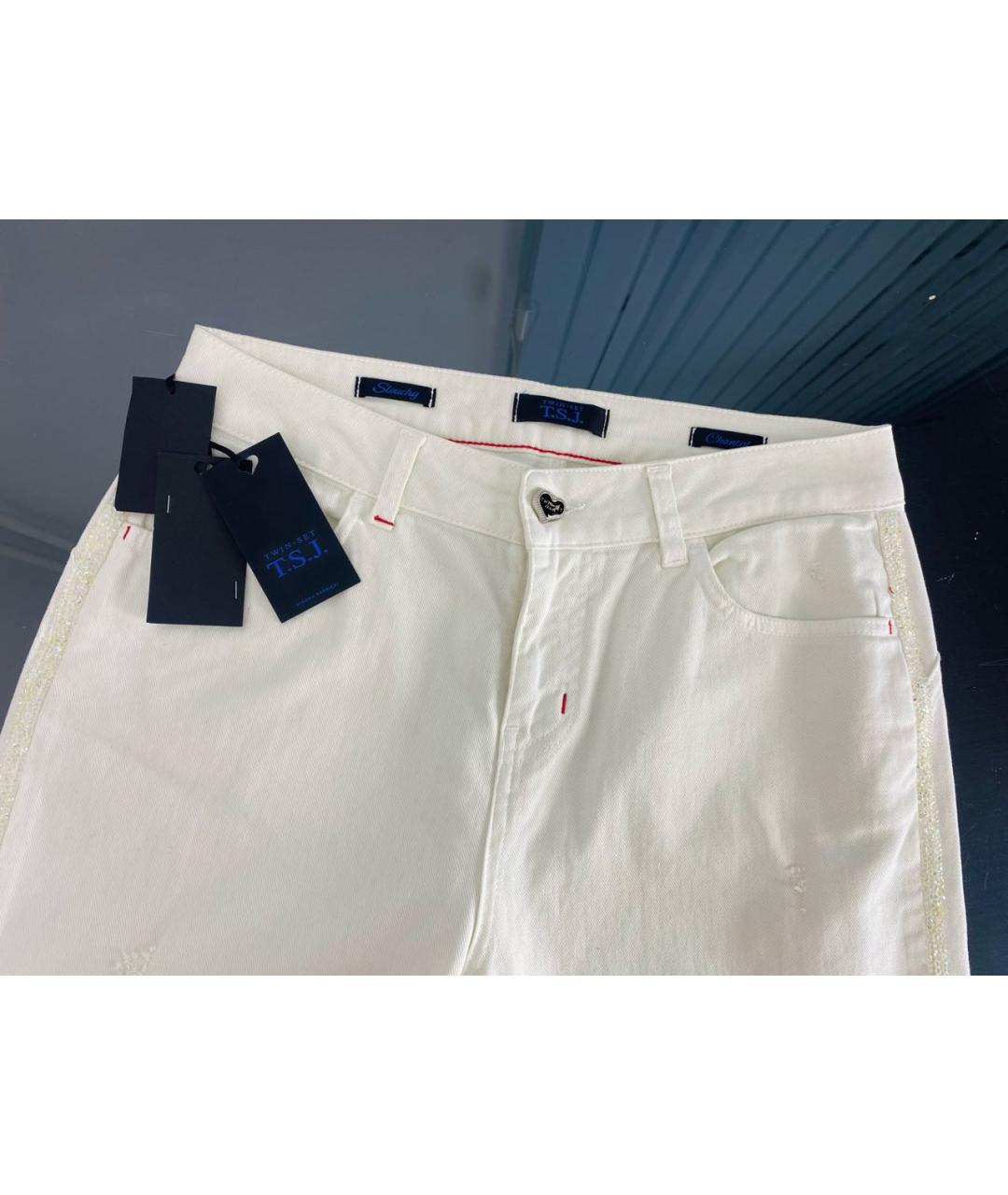 TWIN-SET Хлопко-эластановые прямые джинсы, фото 3