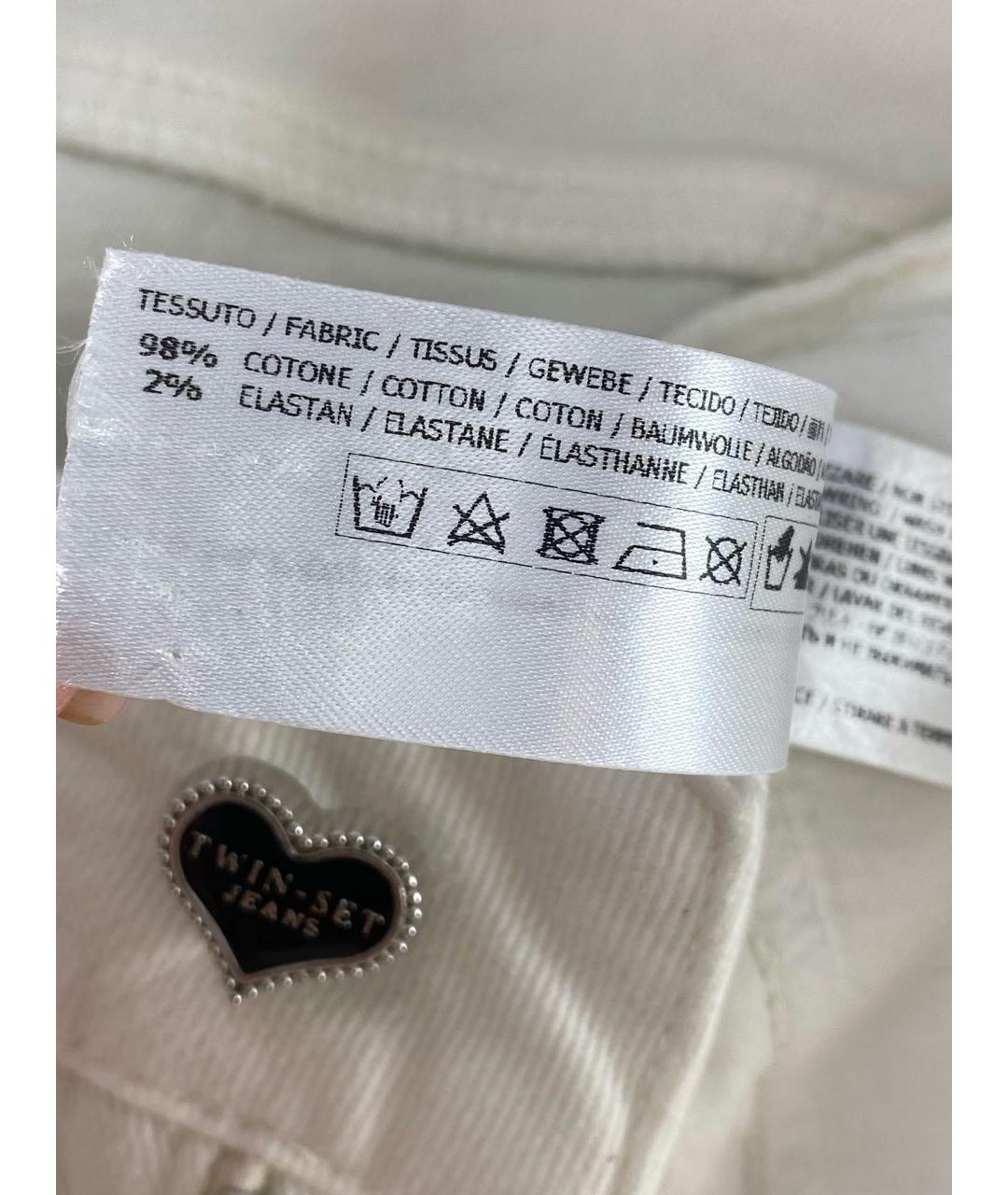 TWIN-SET Хлопко-эластановые прямые джинсы, фото 6