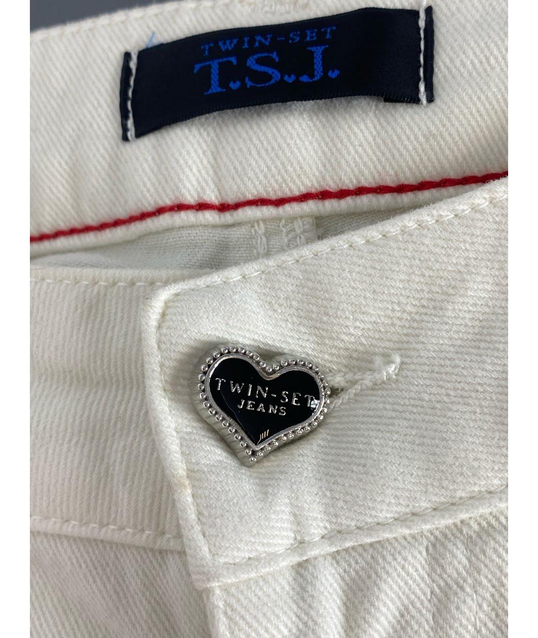 TWIN-SET Хлопко-эластановые прямые джинсы, фото 4
