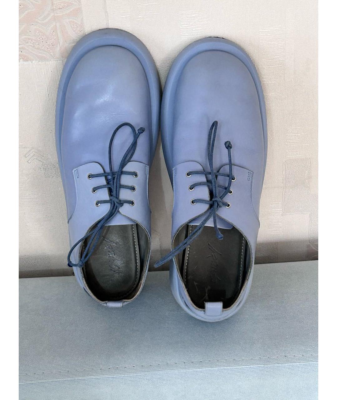 MARSELL Голубые кожаные туфли, фото 4