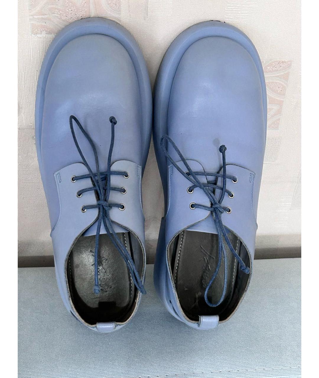 MARSELL Голубые кожаные туфли, фото 2