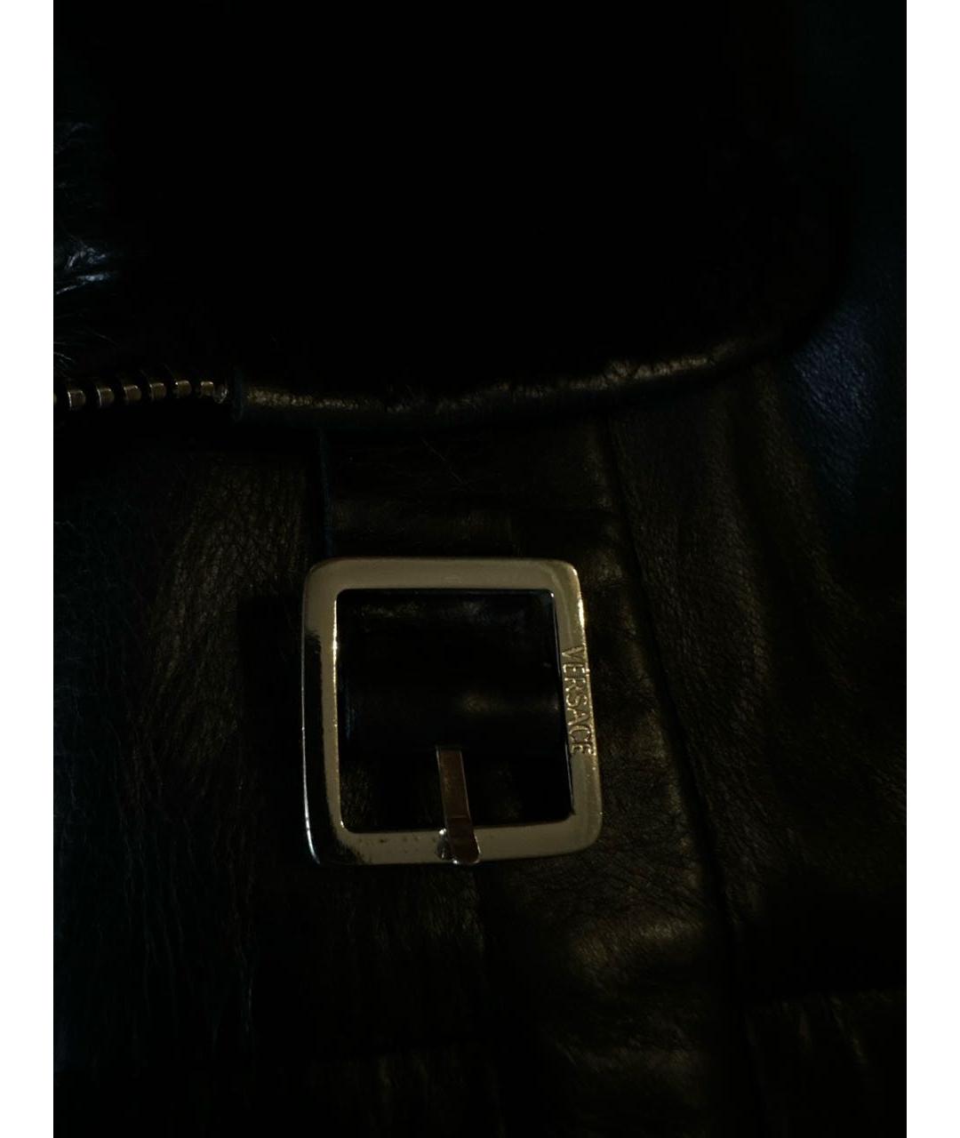 VERSACE Черная кожаная куртка, фото 5