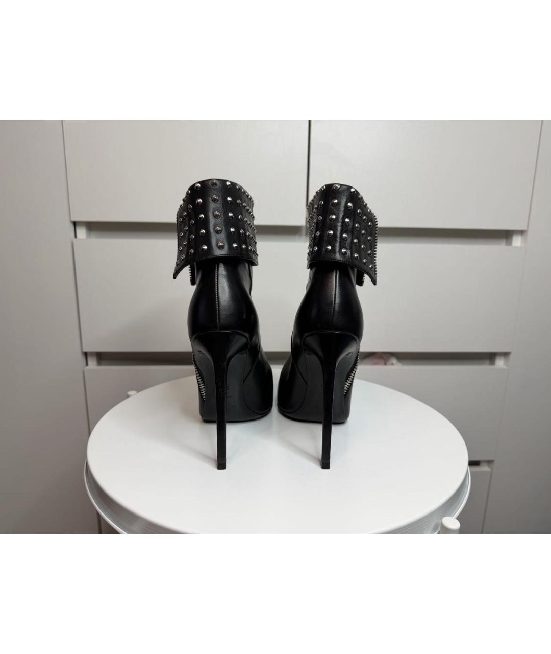 SAINT LAURENT Черные кожаные ботильоны, фото 3