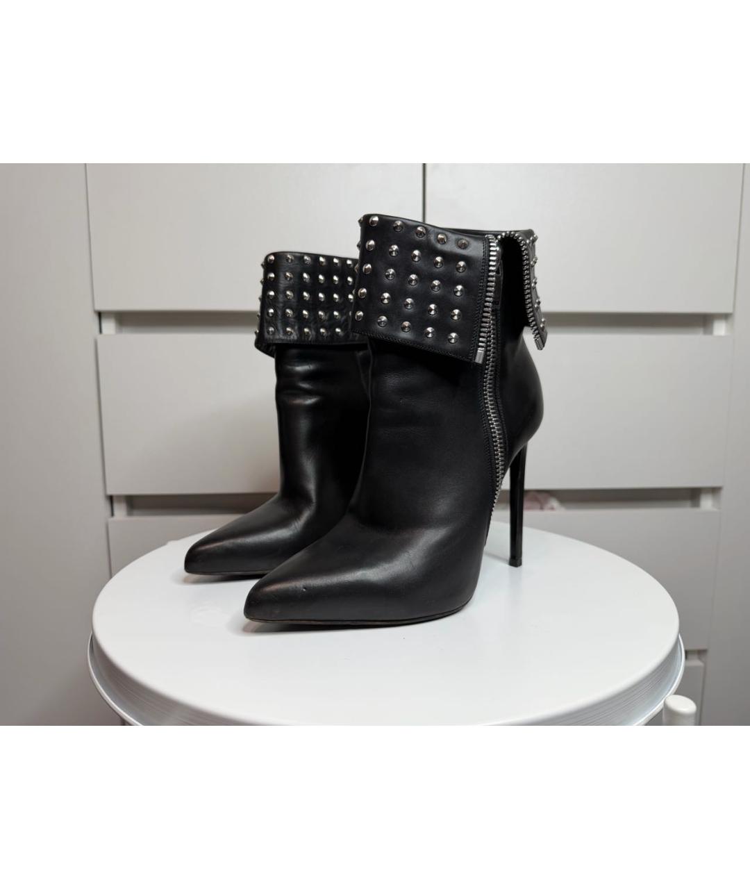 SAINT LAURENT Черные кожаные ботильоны, фото 9