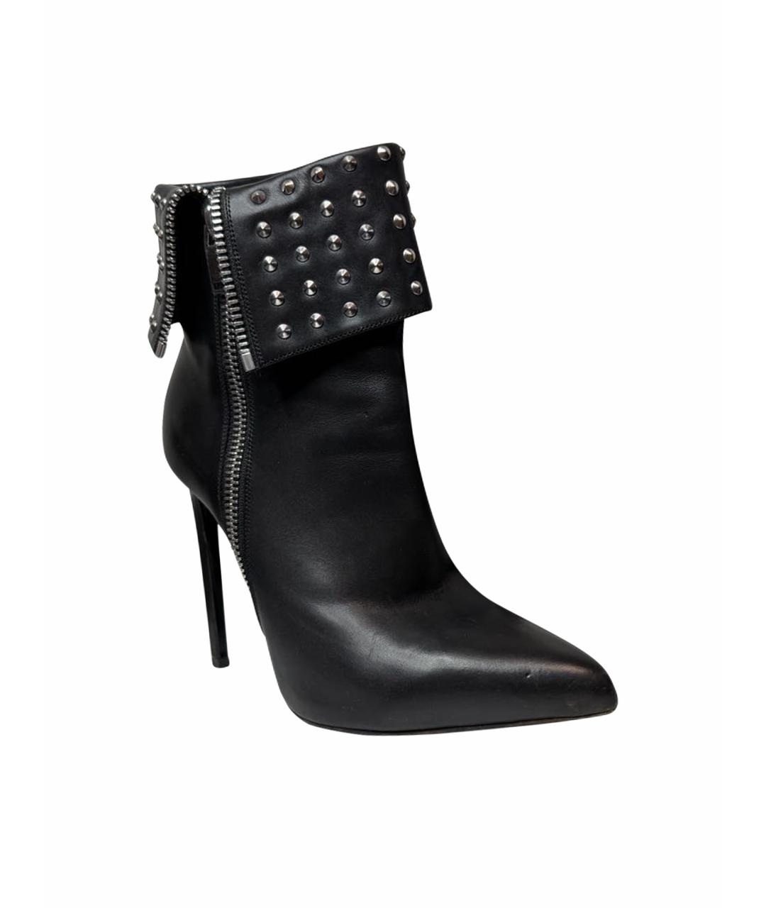 SAINT LAURENT Черные кожаные ботильоны, фото 1