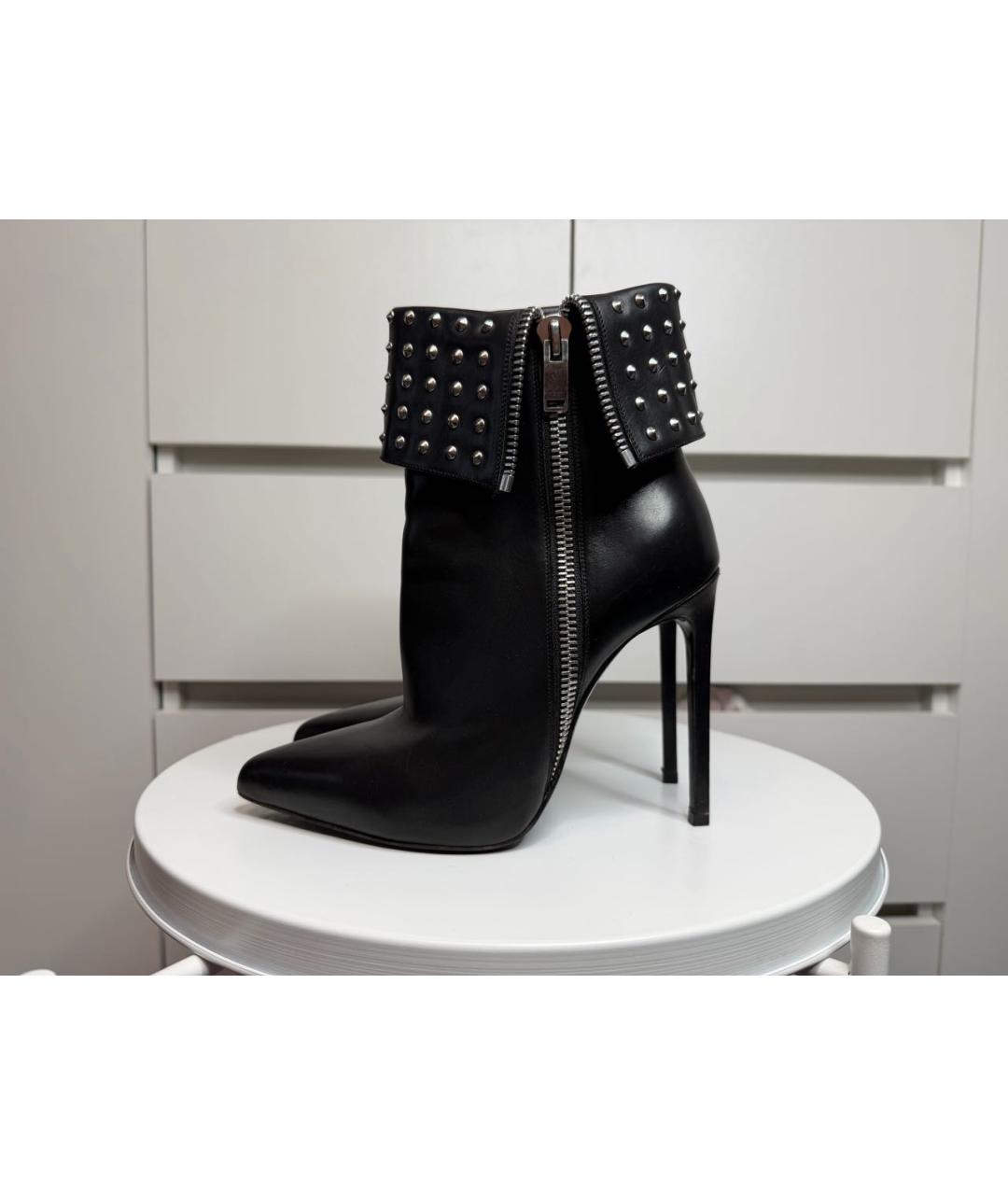 SAINT LAURENT Черные кожаные ботильоны, фото 2