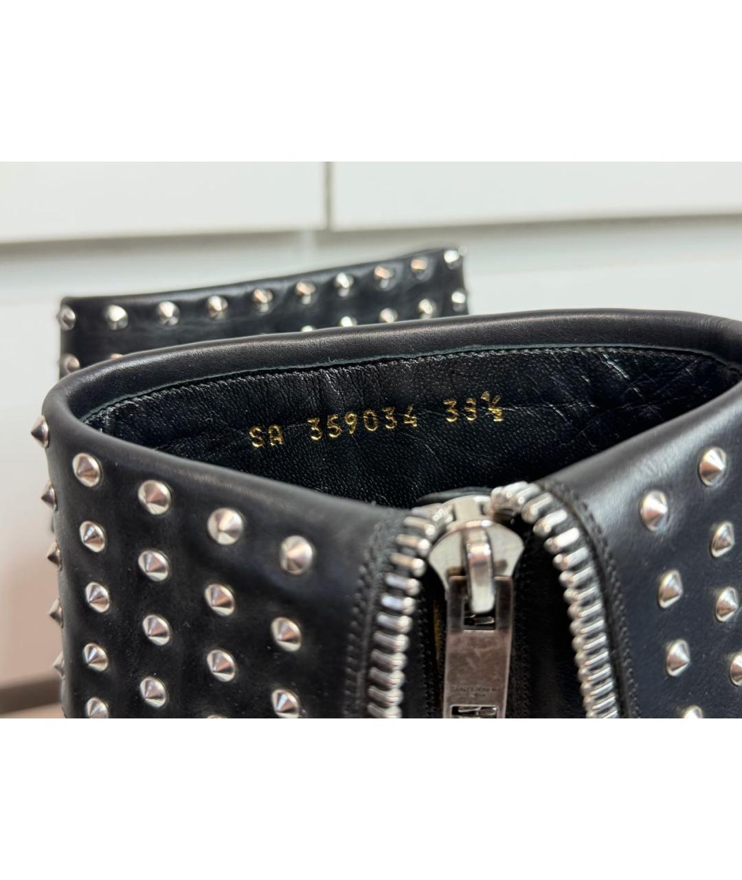 SAINT LAURENT Черные кожаные ботильоны, фото 7