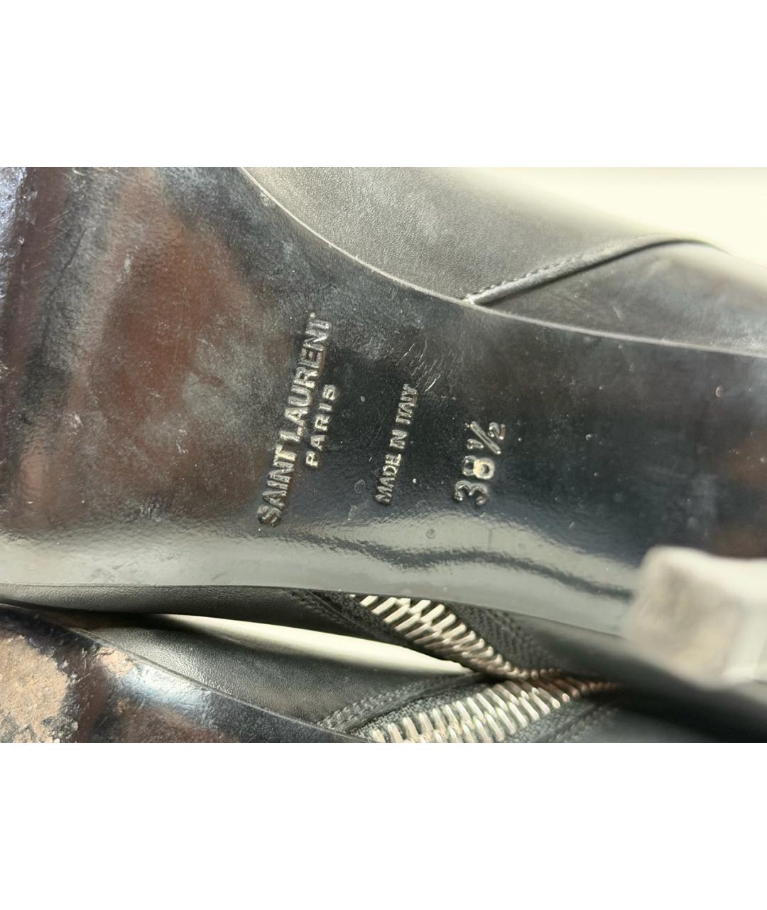 SAINT LAURENT Черные кожаные ботильоны, фото 8