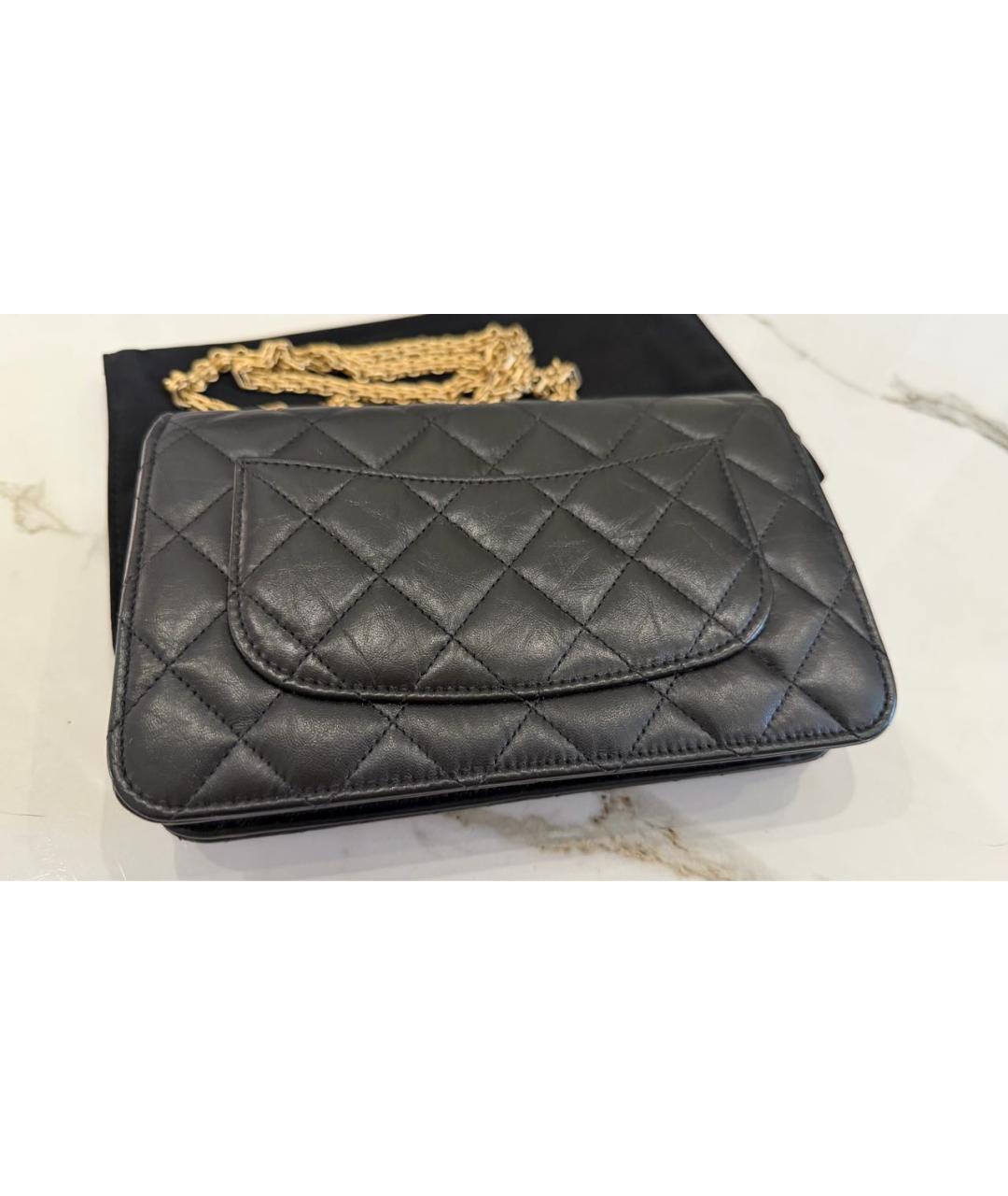 CHANEL Черная кожаная сумка через плечо, фото 6