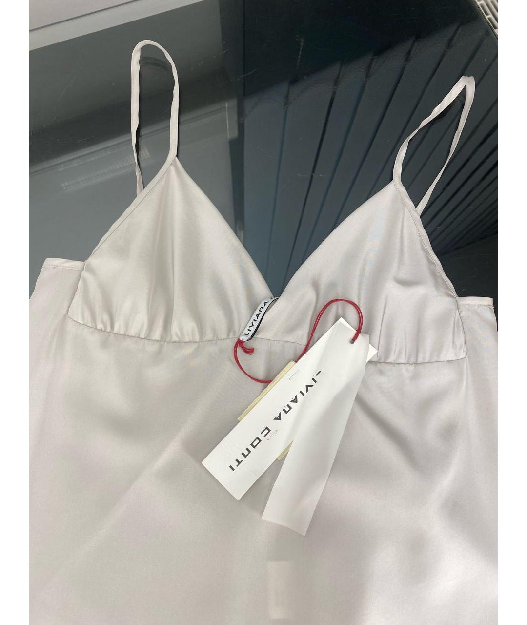 LIVIANA CONTI Серое шелковое платье, фото 4