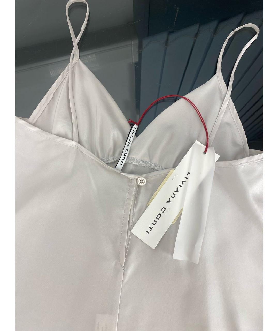 LIVIANA CONTI Серое шелковое платье, фото 3