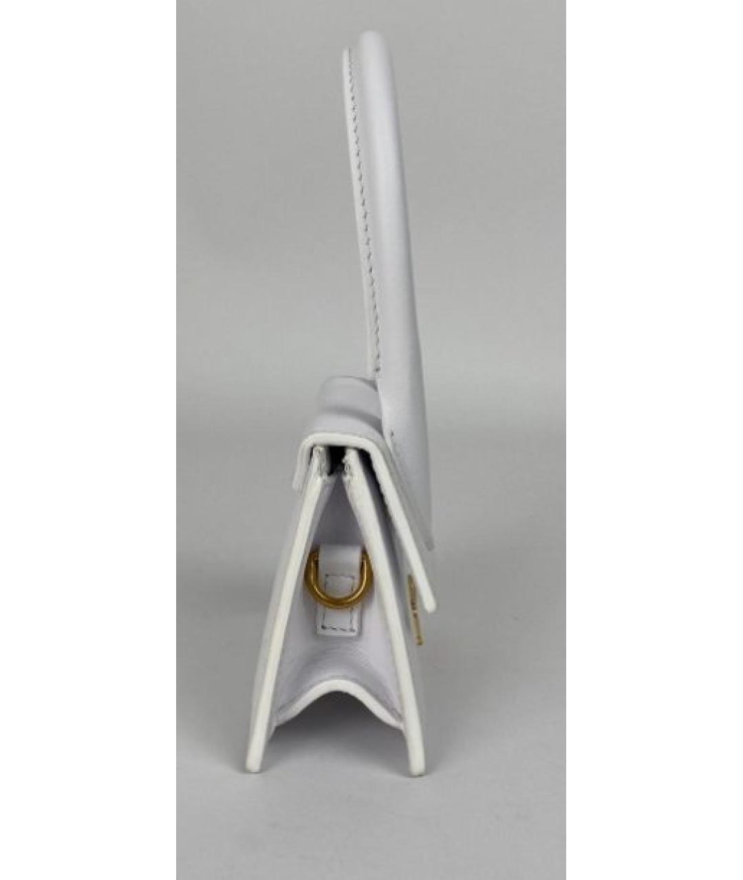 JACQUEMUS Белая кожаная сумка с короткими ручками, фото 4