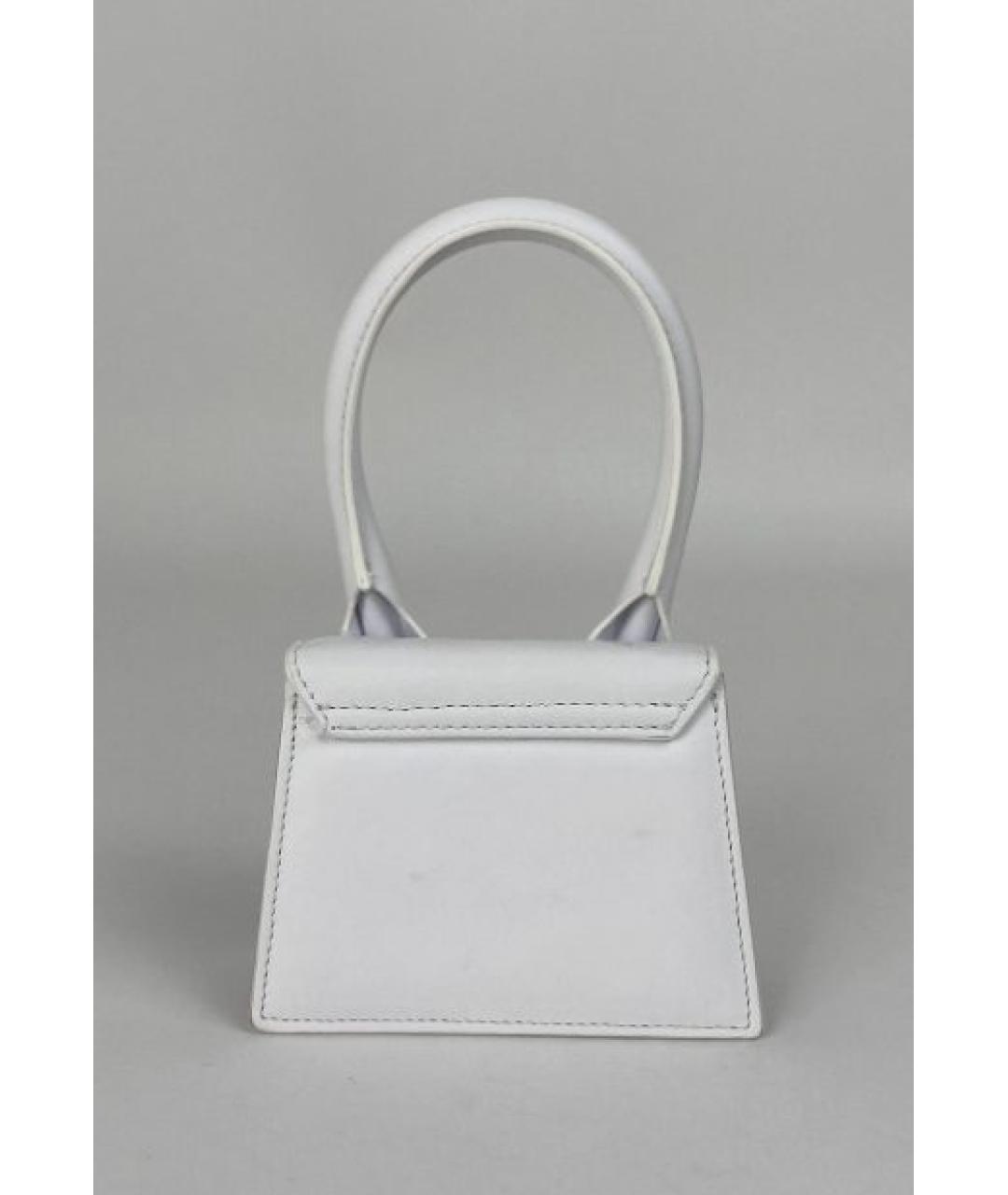 JACQUEMUS Белая кожаная сумка с короткими ручками, фото 3
