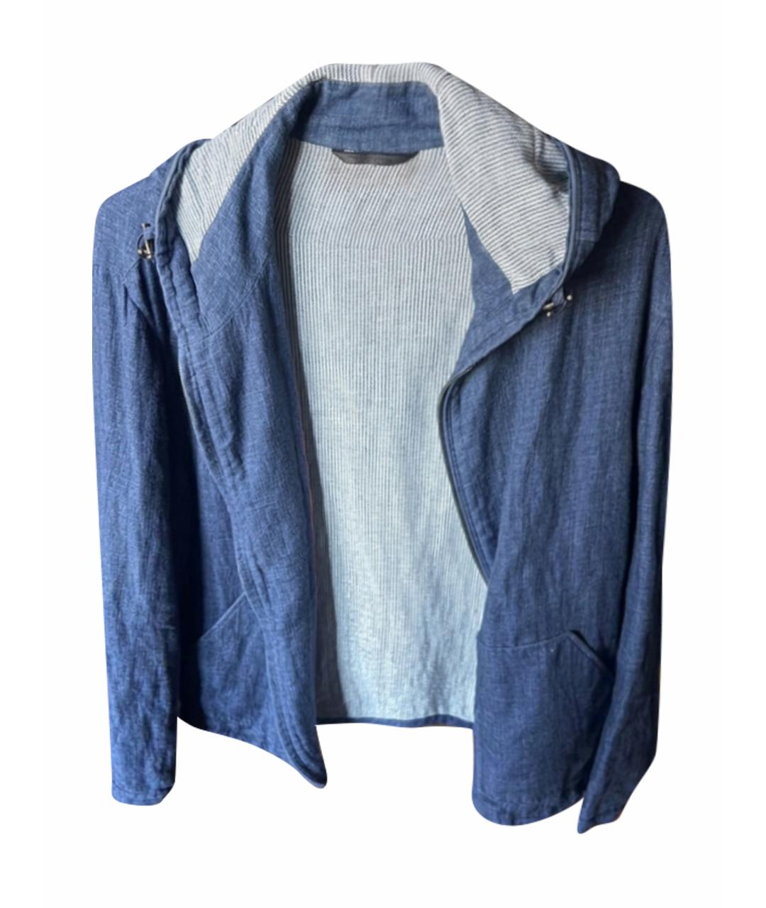 LORO PIANA Синяя льняная куртка, фото 1