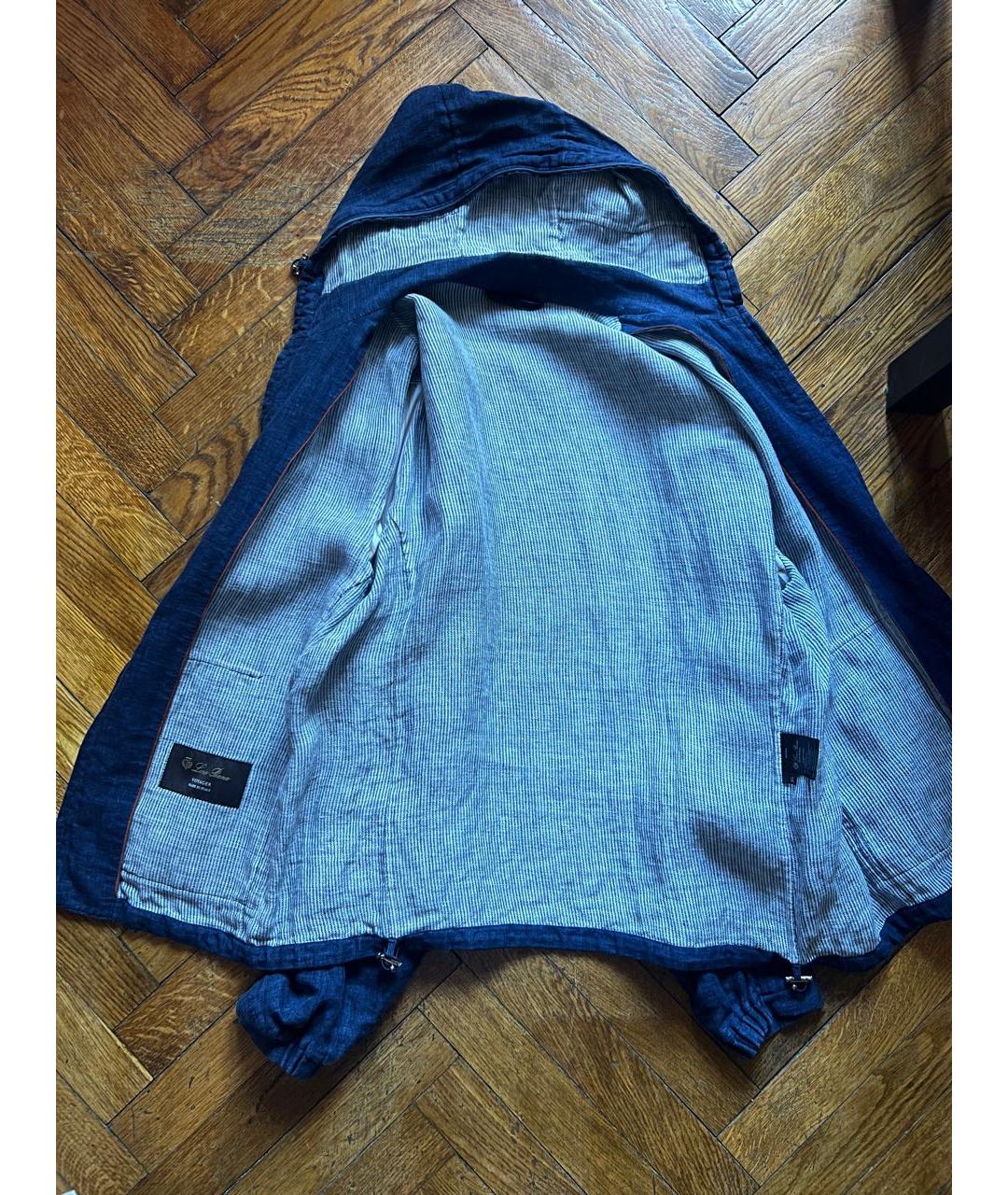 LORO PIANA Синяя льняная куртка, фото 5