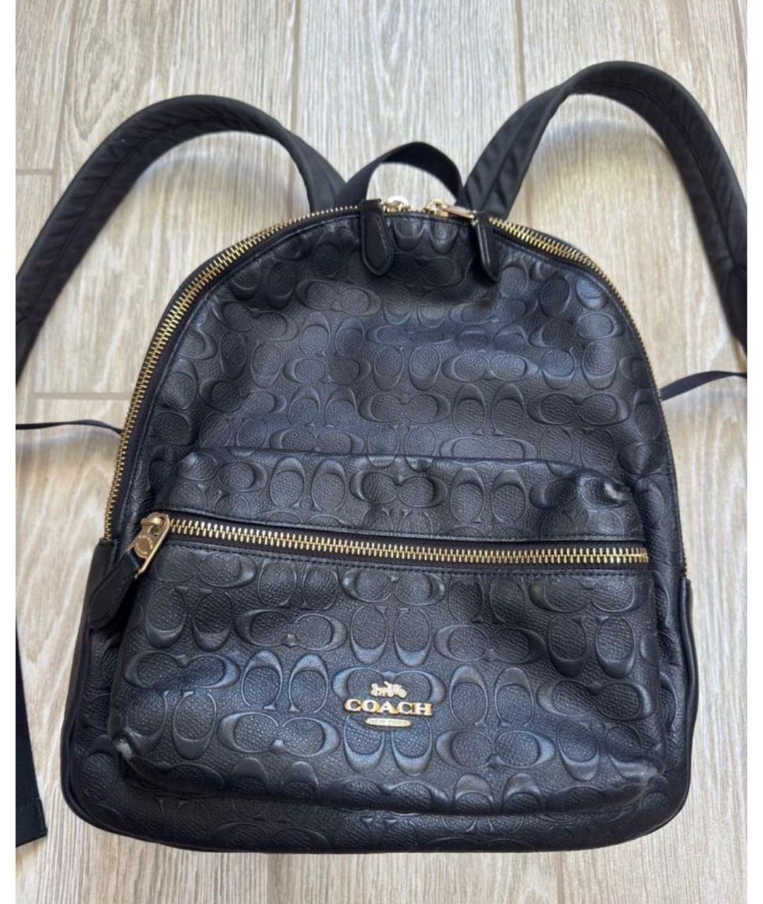COACH Черный кожаный рюкзак, фото 1